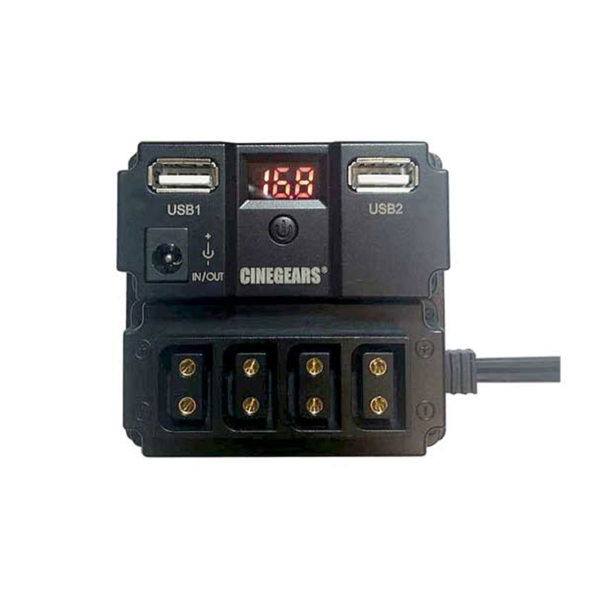 CINEGEARS P-Tap Power Splitter With Voltage Meter And Reverse Surge Protection